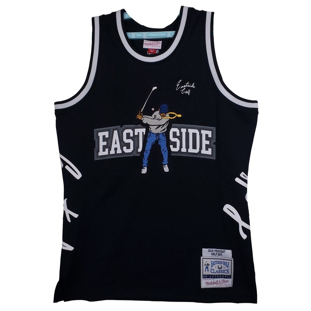 Eastside‎ Golf Mitchell & Ness Medium Jersey Chenille Stitch Logo Black NWT